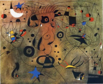 Joan Miró œuvres - Femme à l’aisselle blonde se peignant les cheveux à la lumière des étoiles Joan Miro